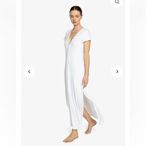 NWT Robin‎ Piccone Amy Rib Cover Up Maxi Dress in White Large $158